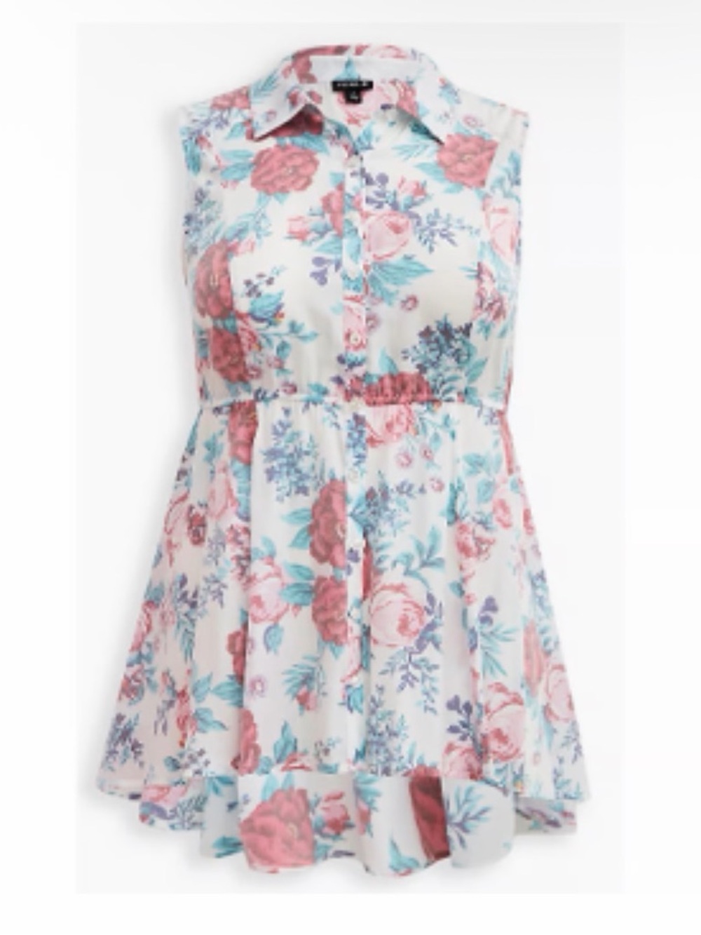🌟HOST PICK!🌟 BNWT 🌸 TORRID Babydoll Poplin Button-Front High-Low Shirt - Picture 6 of 10